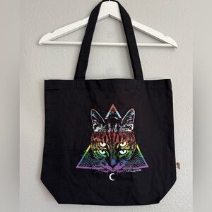 : Cat Magic Punks Pride Four Eyes Organic Cotton Eco Tote 🌈✨